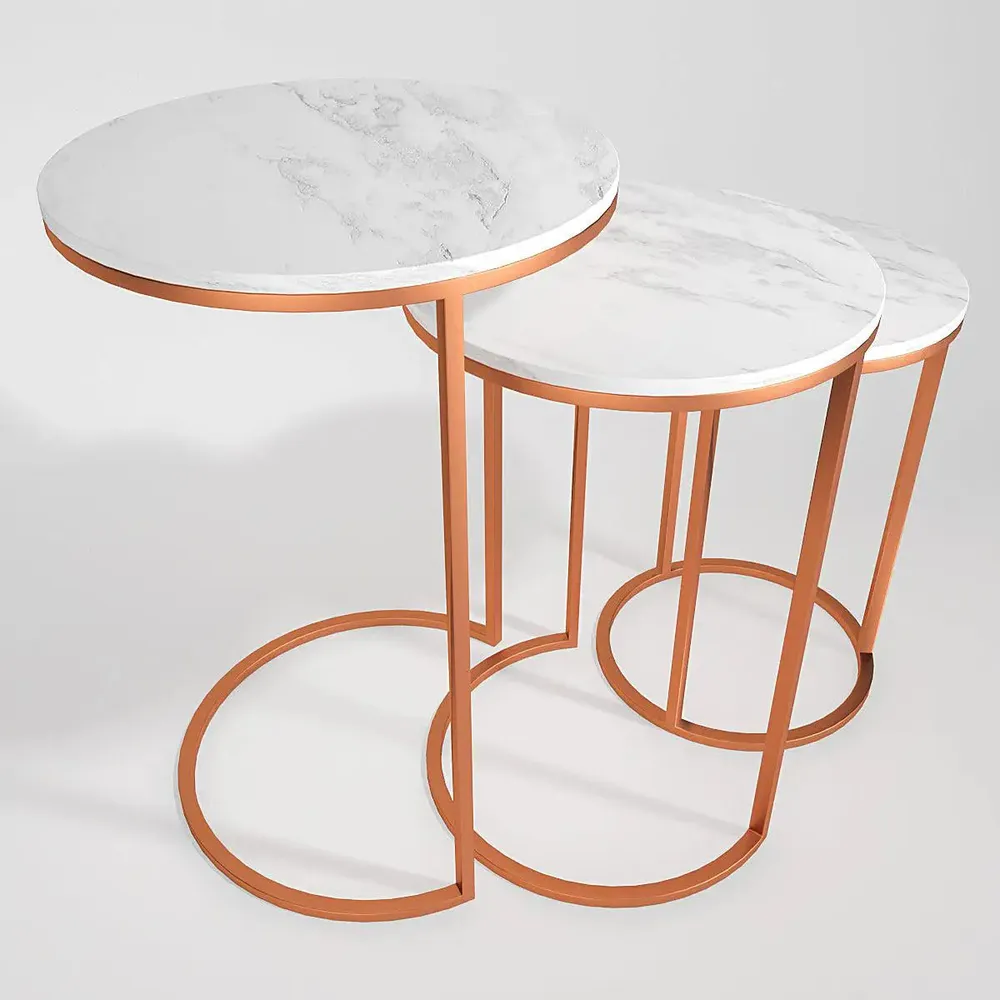 "Trio Copper Nesting Table - Set of 3  "