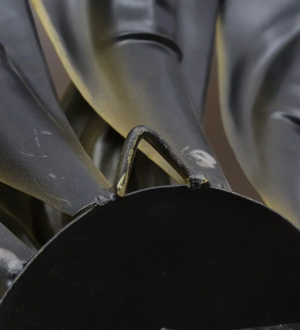 Triple Floral Modern Metal Wall Art in Golden Finish