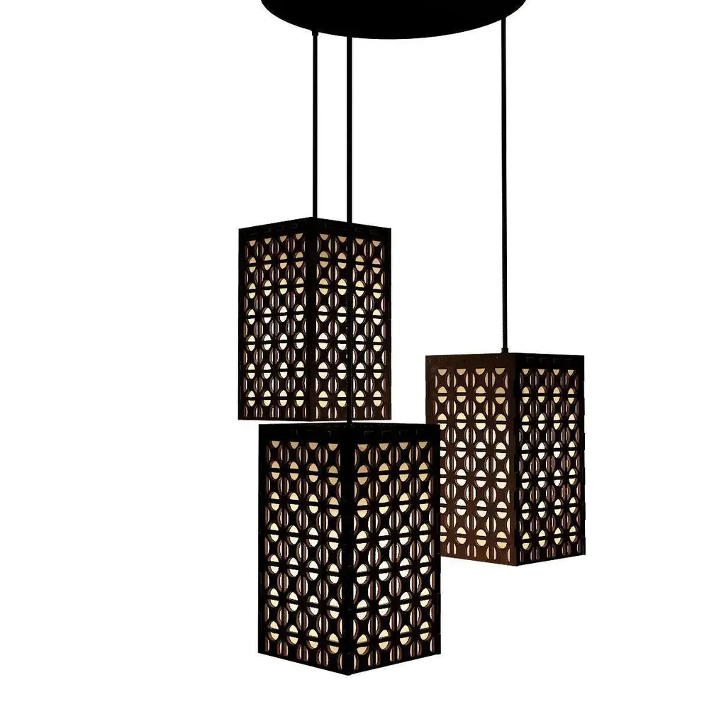 Triple Take Wood Hanging Ceiling / Pendant Light / Modern Lamp