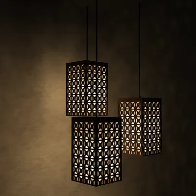 Triple Take Wood Hanging Ceiling / Pendant Light / Modern Lamp