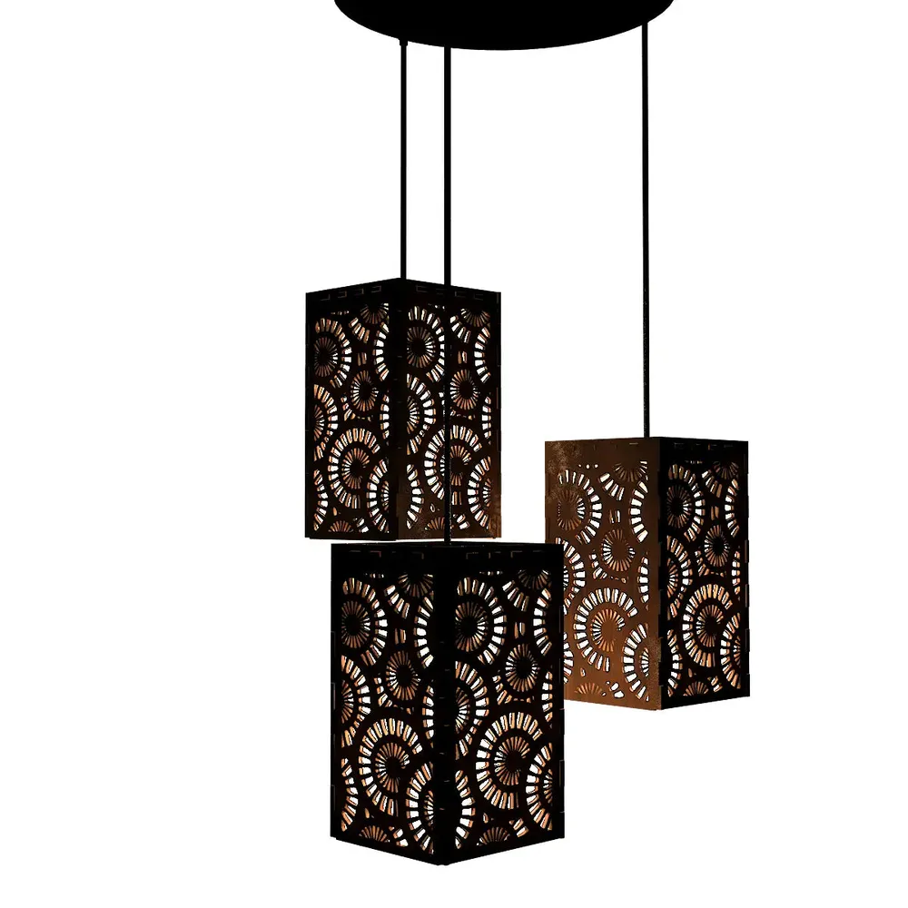 Triple Take Wood Hanging Ceiling / Pendant Light / Modern Lamp