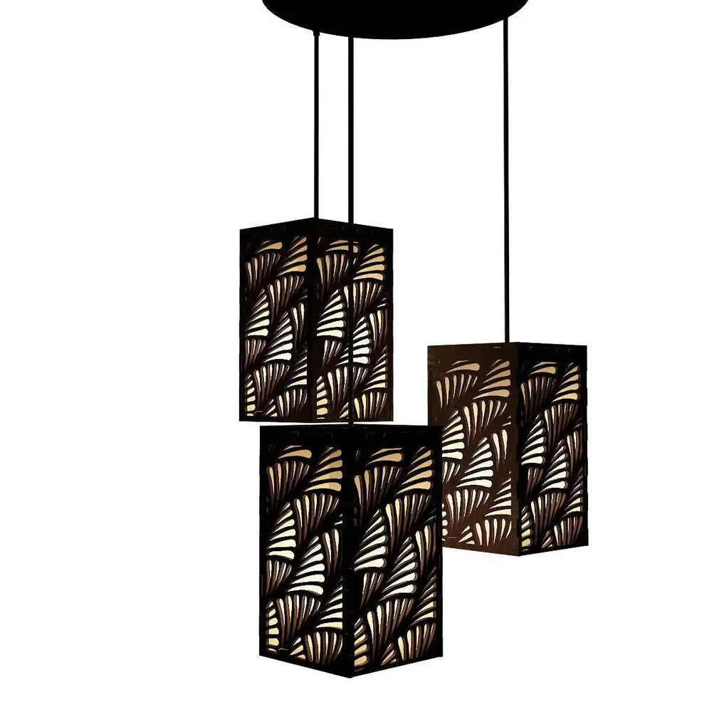 Triple Take Wood Hanging Ceiling / Pendant Light / Modern Lamp