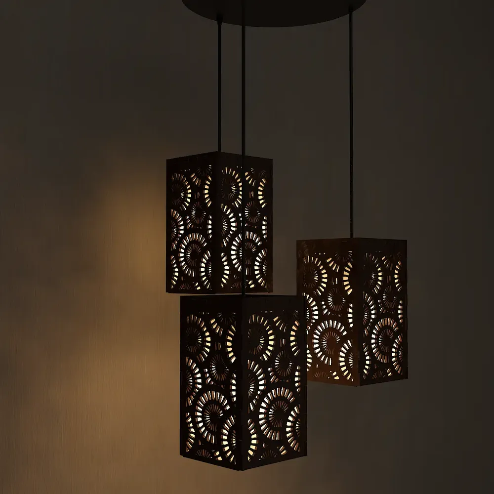 Triple Take Wood Hanging Ceiling / Pendant Light / Modern Lamp