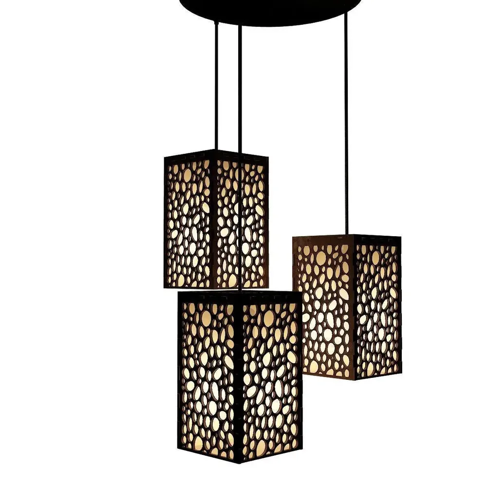 Triple Take Wood Hanging Ceiling / Pendant Light / Modern Lamp