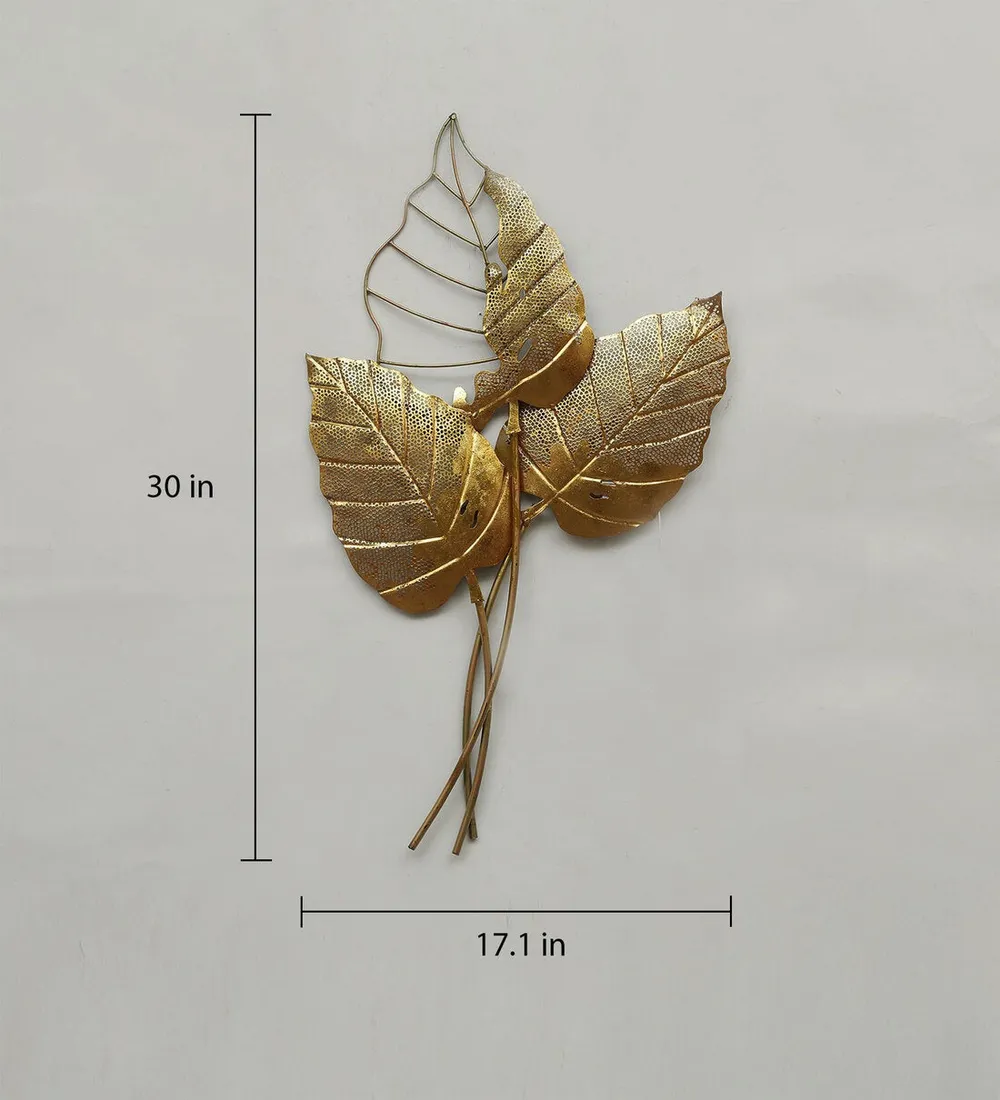 Tripple Leafy Designer LED Metal Art