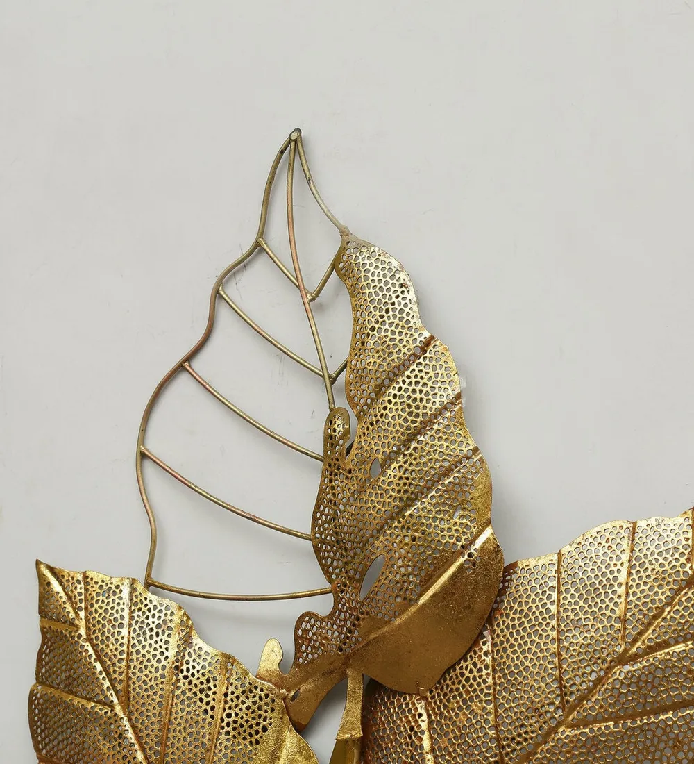 Tripple Leafy Designer LED Metal Art