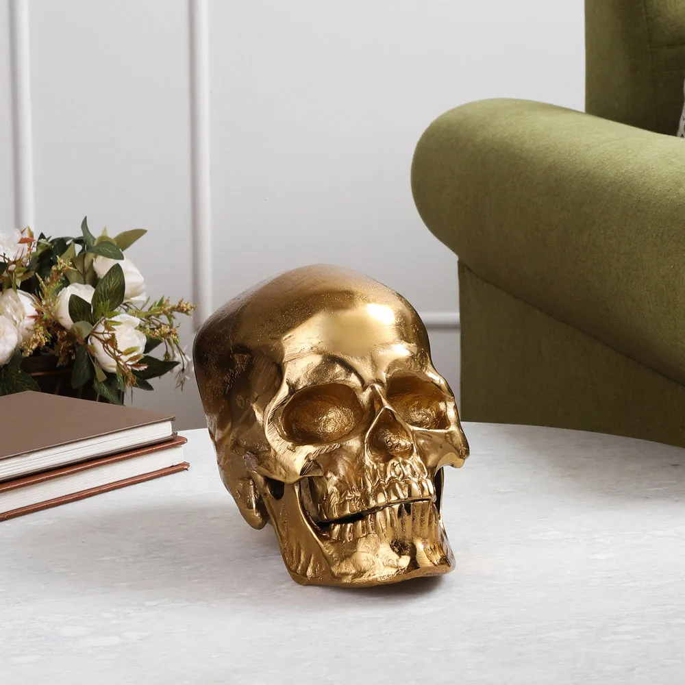 Trippy Gold Skull Table Decor
