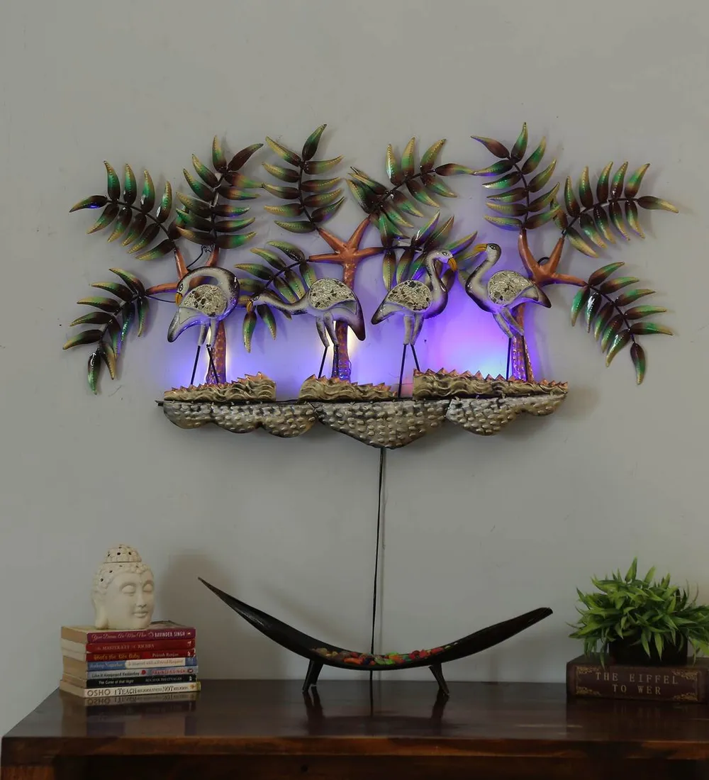 Tropical Age Flamingo Art LED Metal Wall Art