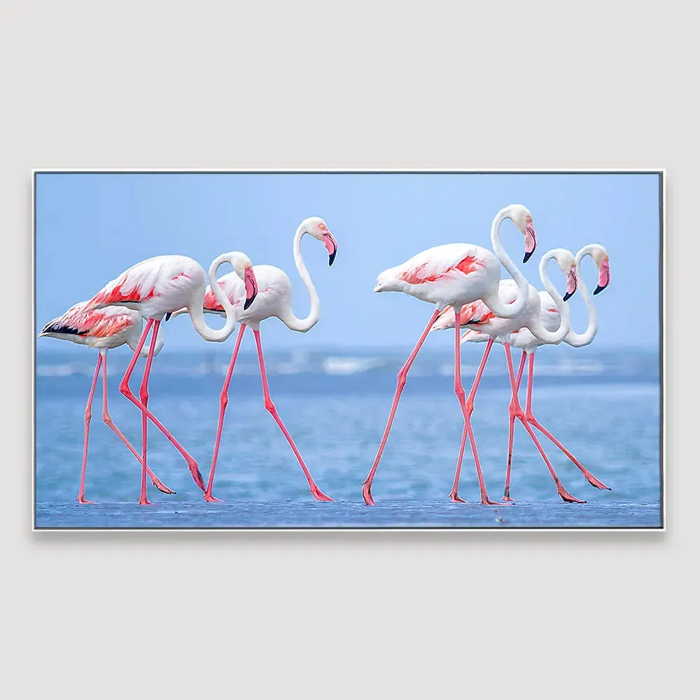 Tropical Flamingo Framed Wall Art With Floating Frame
