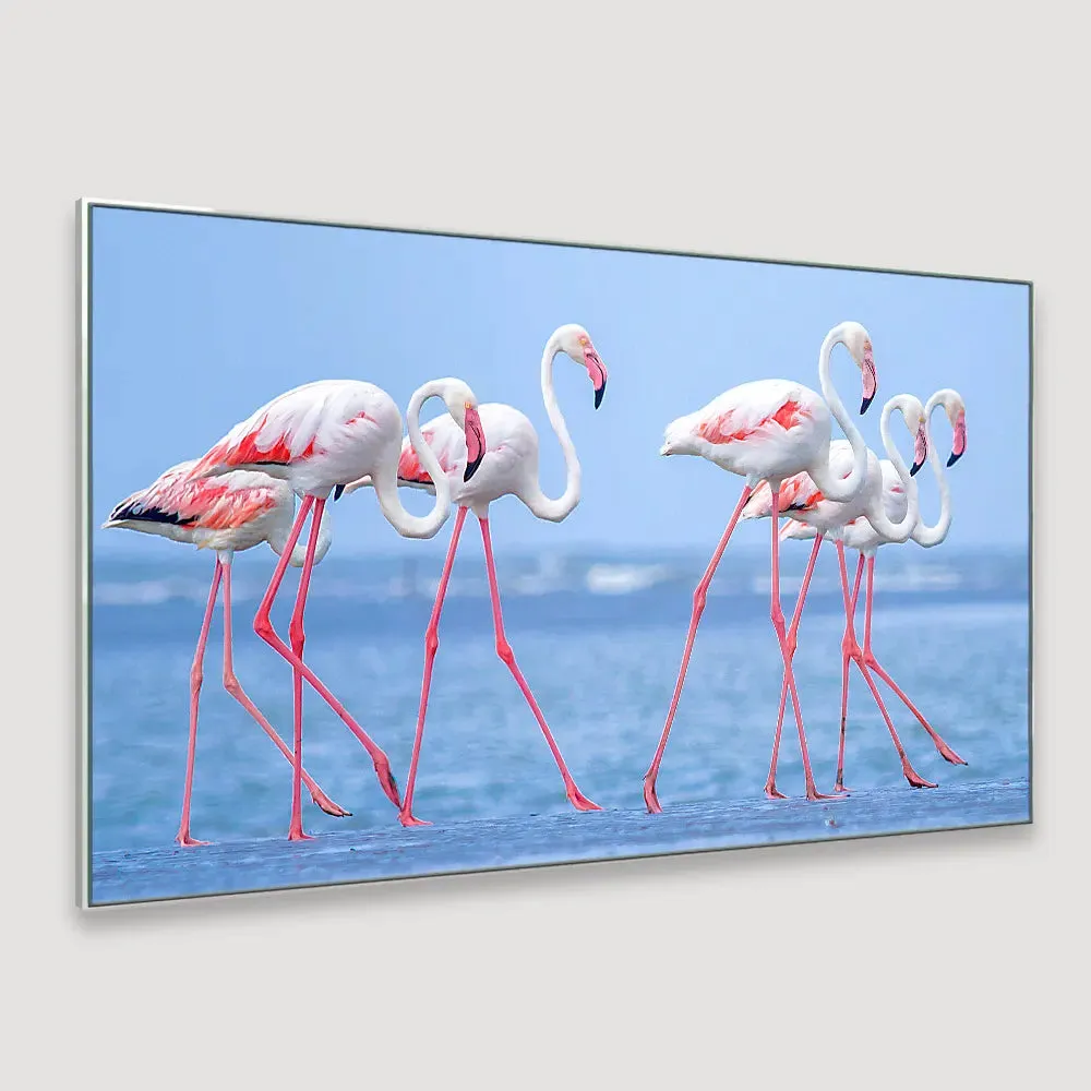 Tropical Flamingo Framed Wall Art With Floating Frame