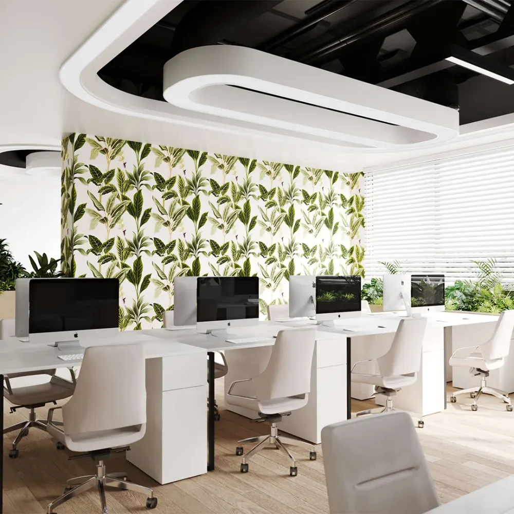 WallMantra Tropical Leaf Premium Quality Wallpaper Yellow