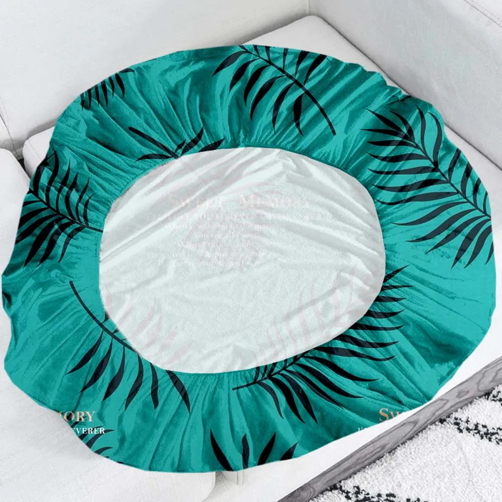 Tropical Leaf Turquoise Strechable Sofa Seat Covers Set of 2/4/6/8 Pack of 2