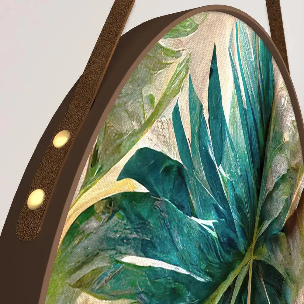 Tropical Leaves Round Framed Wall Art Set of 3