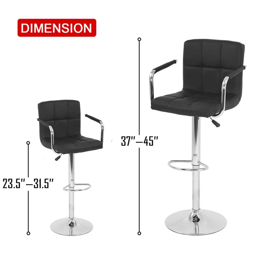 Tufted Black Velvet Adjustable Bar Stool Single Stool