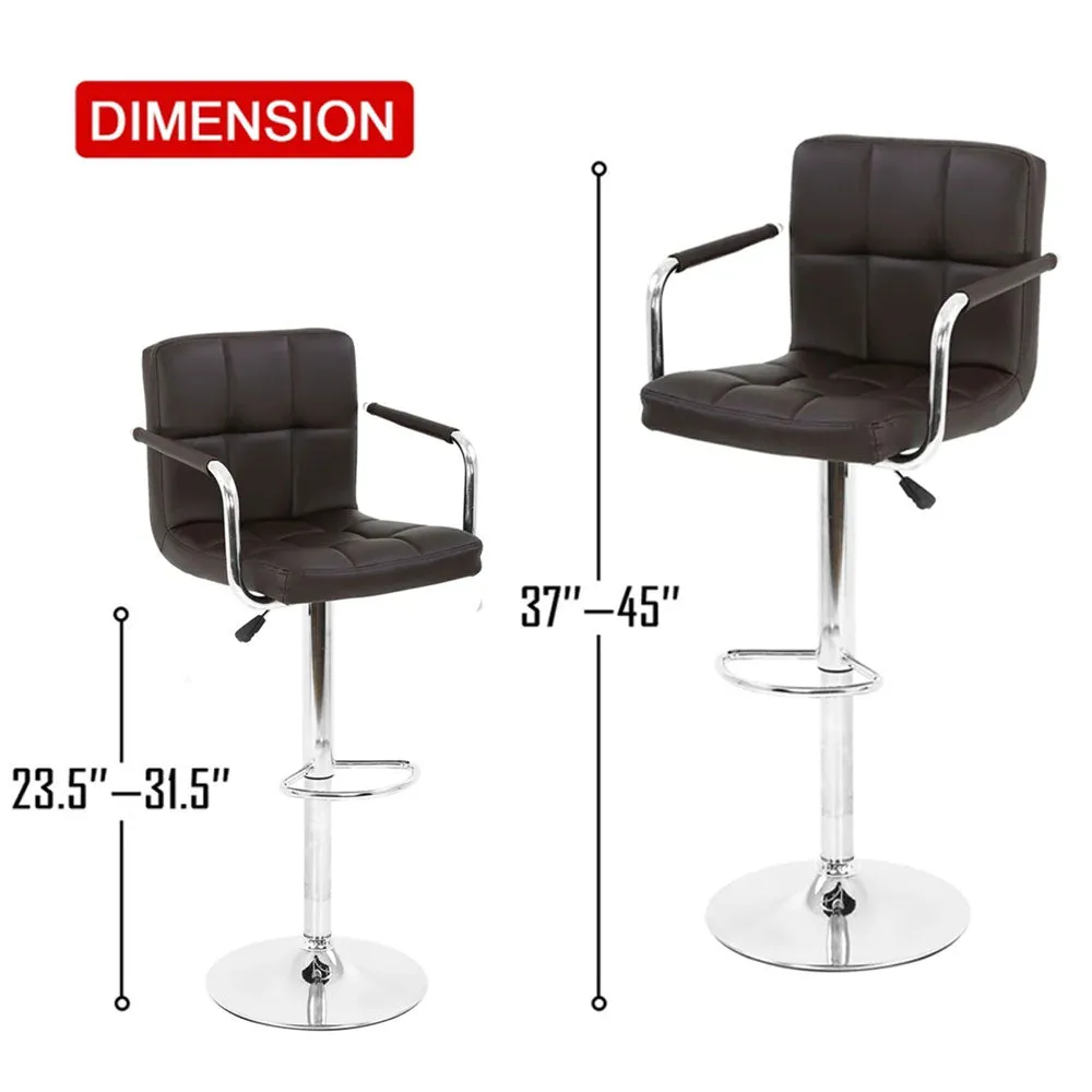 Tufted Brown Velvet Adjustable Bar Stool Single Stool