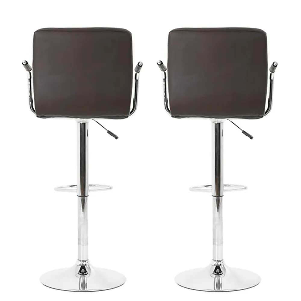 Tufted Brown Velvet Adjustable Bar Stool Single Stool