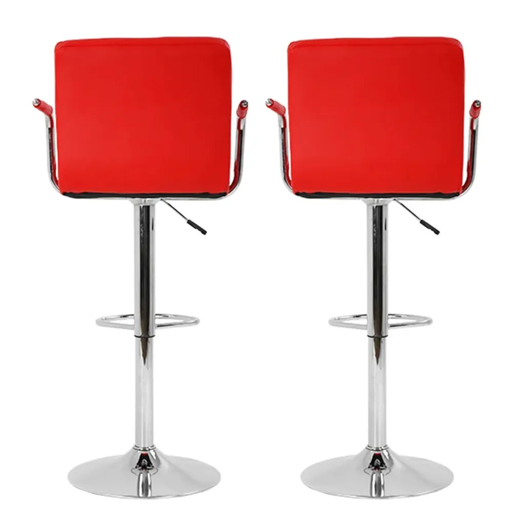 Tufted Red Velvet Adjustable Bar Stool Single Stool