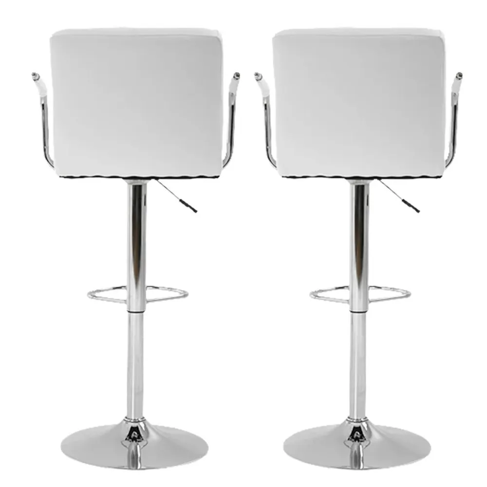 Tufted White Velvet Adjustable Bar Stool Single Stool