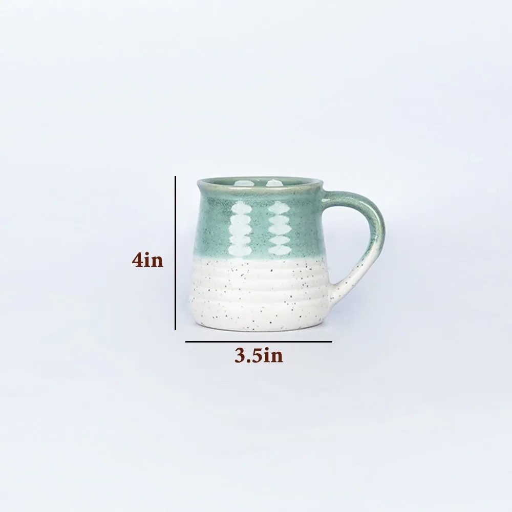 Turquoise Bordered Ceramic Mugs Set of 6