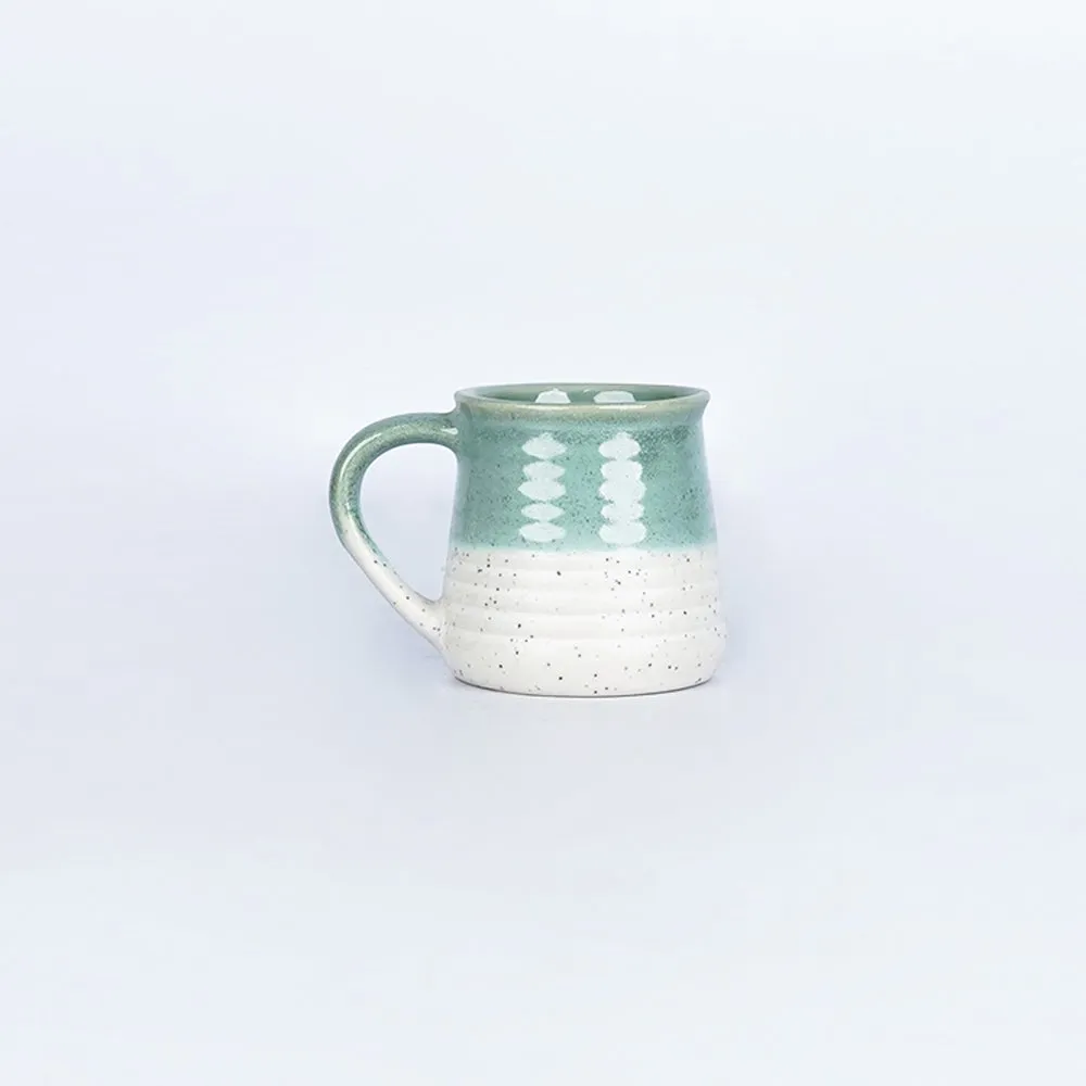 Turquoise Bordered Ceramic Mugs Set of 6