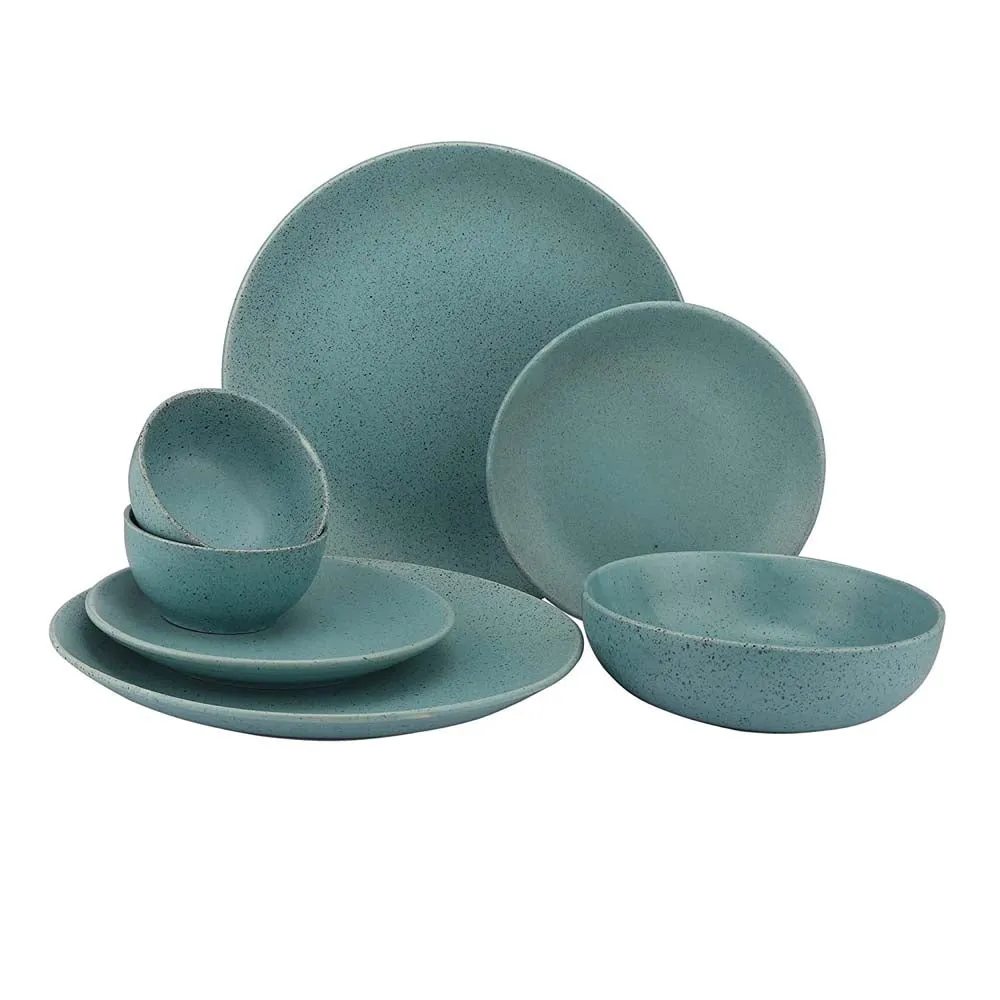 Turquoise Classic Ceramic Dinner Set Of 7