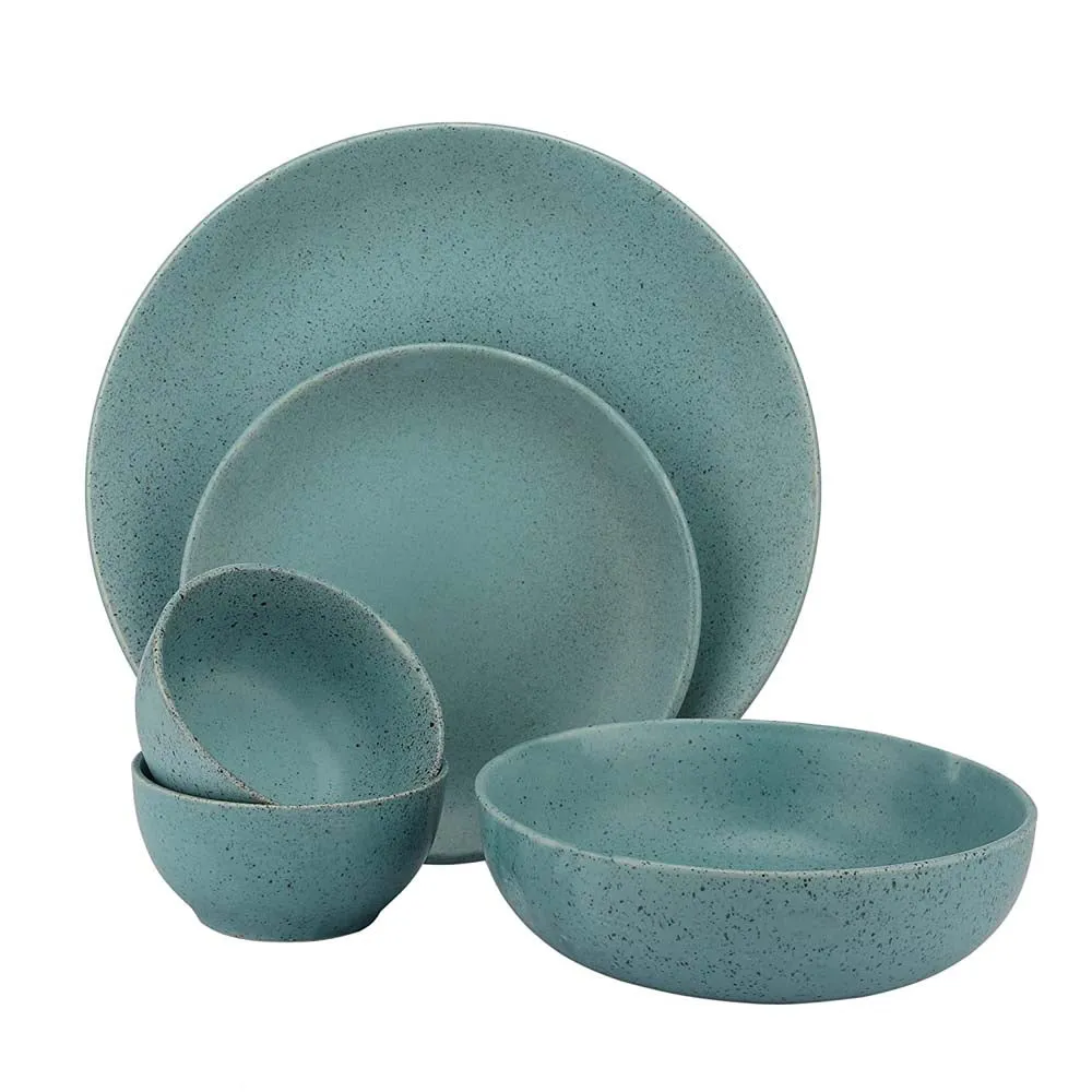 Turquoise Classic Ceramic Dinner Set Of 7