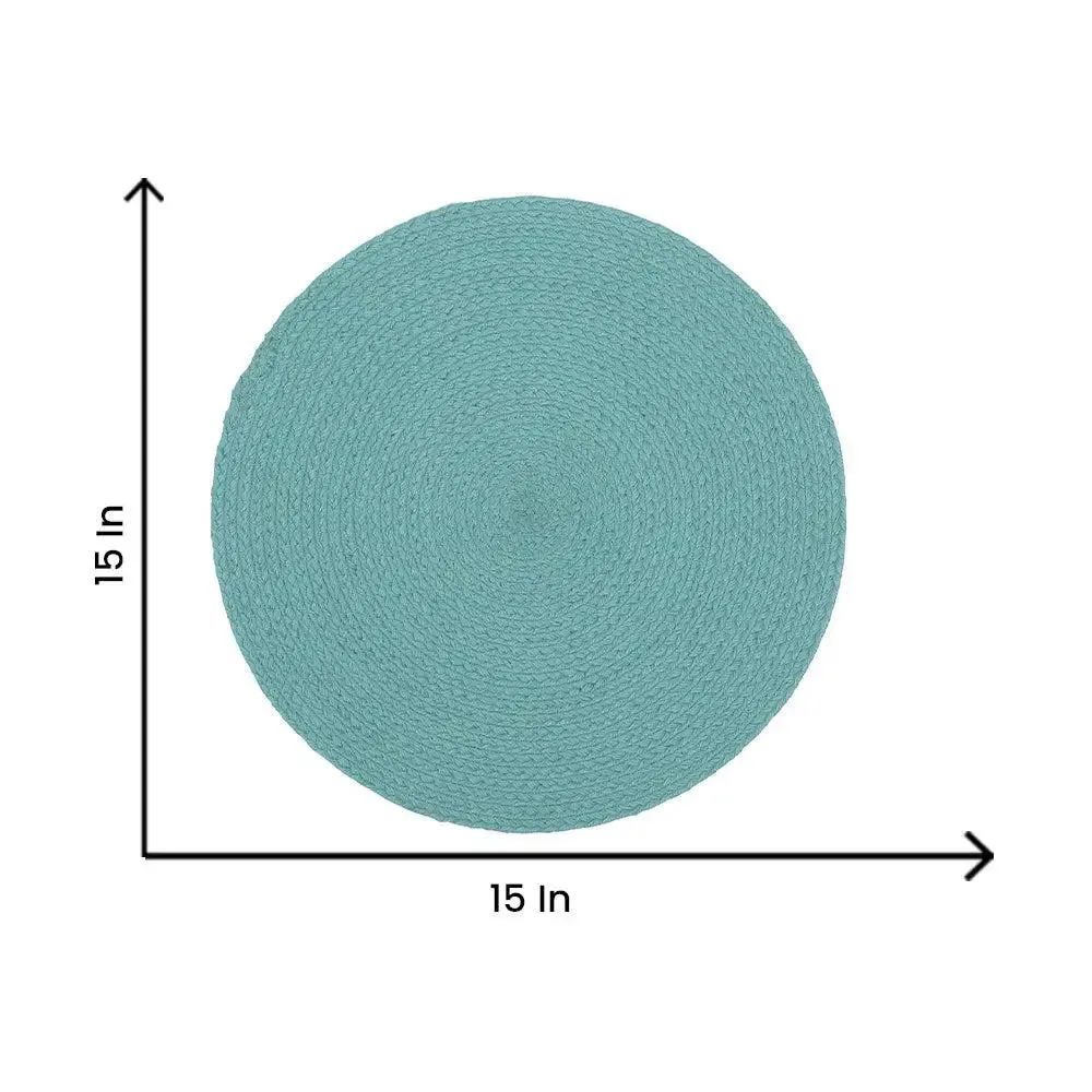 Turquoise Cotton Round Placemat Set Of 2