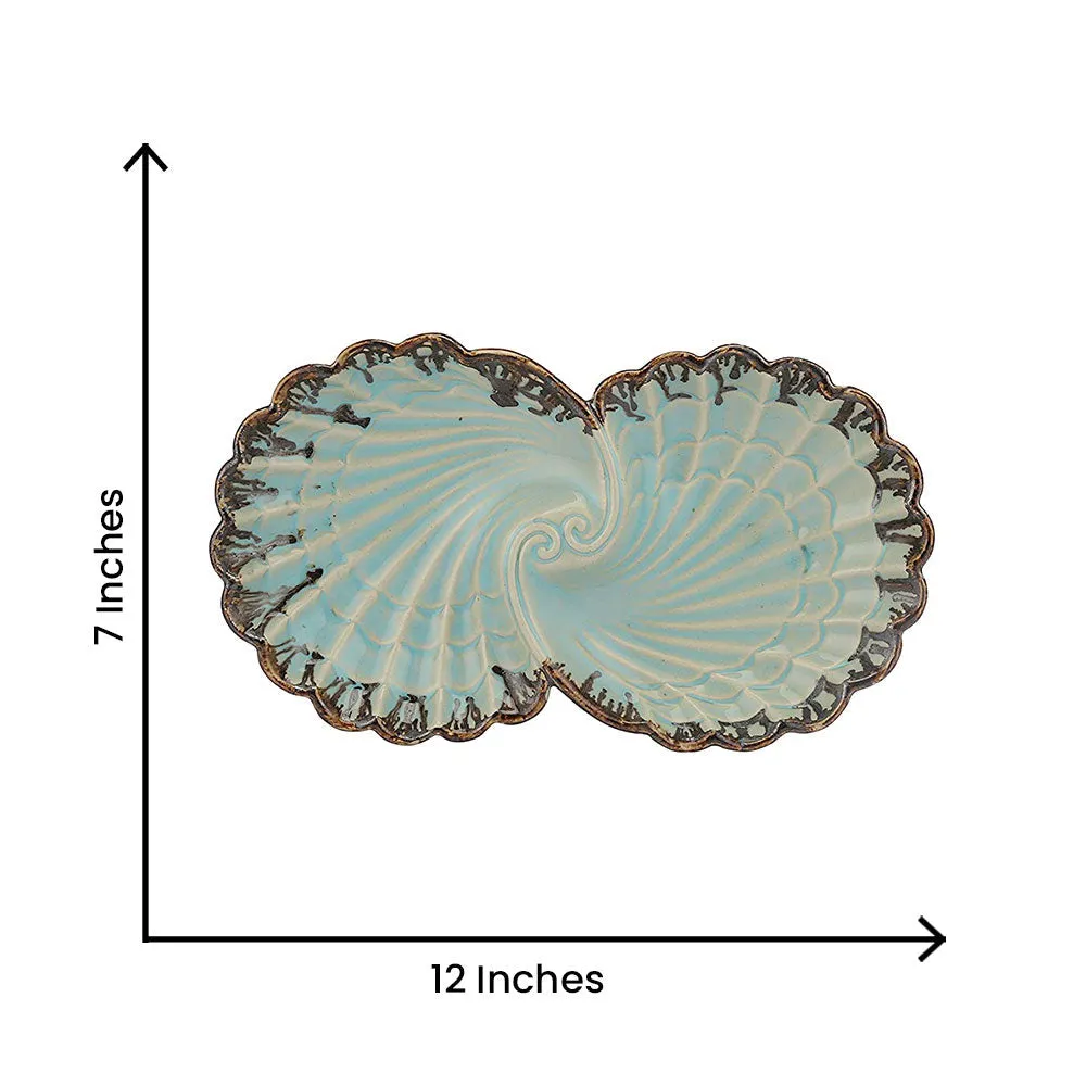 Turquoise Shell Patterned Fruit Platter