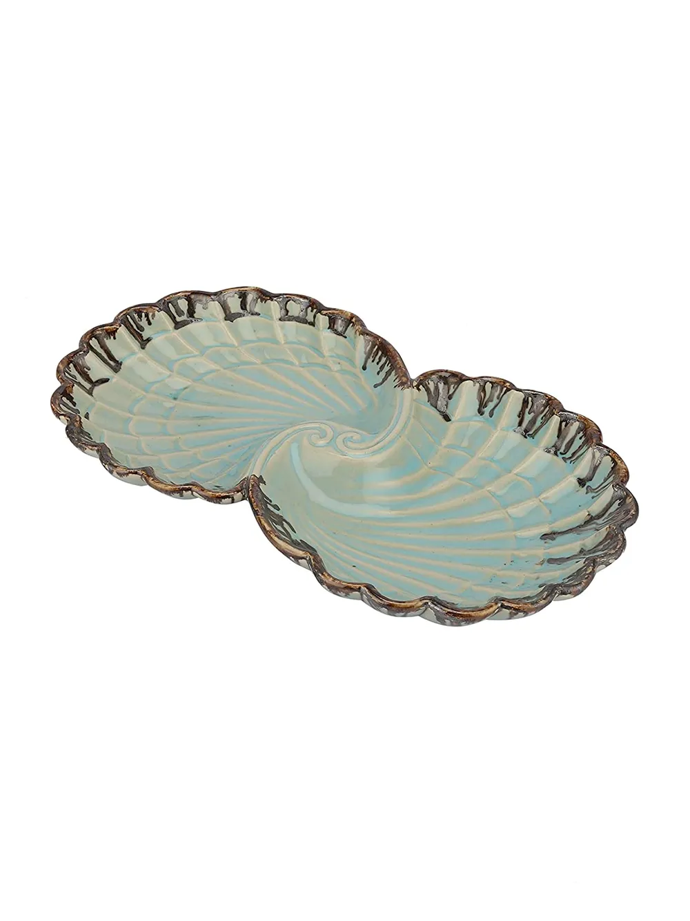 Turquoise Shell Patterned Fruit Platter
