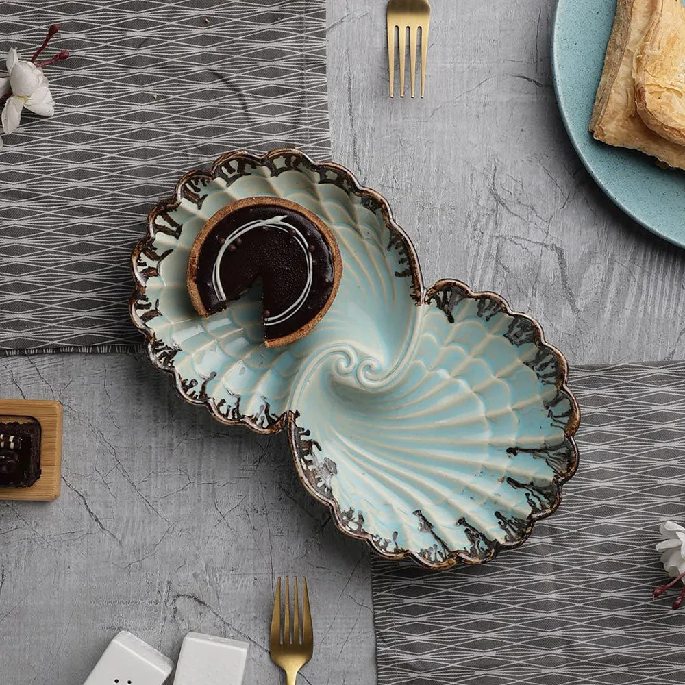 Turquoise Shell Patterned Fruit Platter