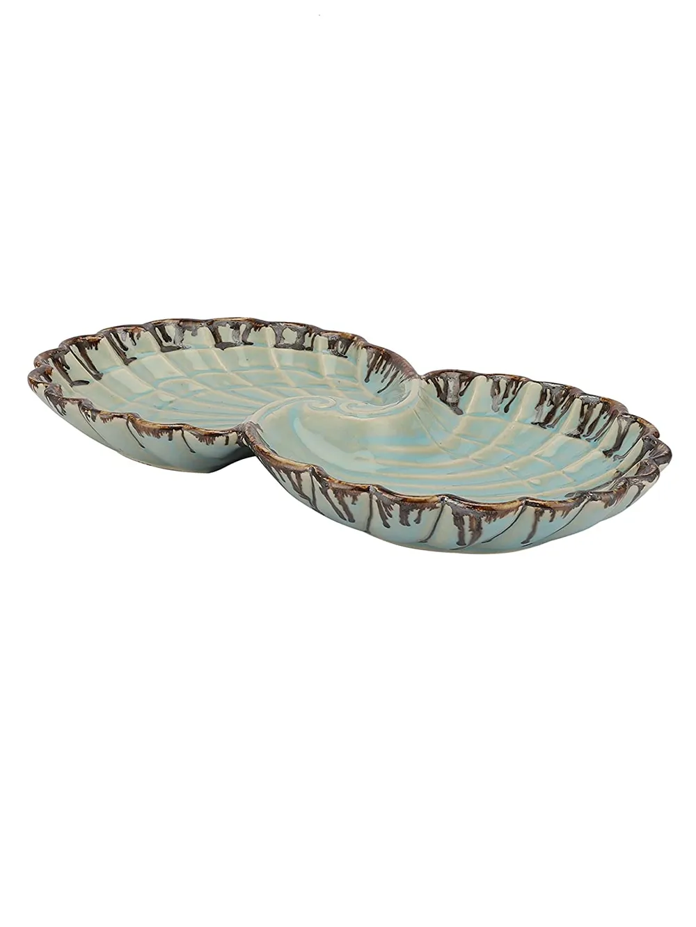 Turquoise Shell Patterned Fruit Platter