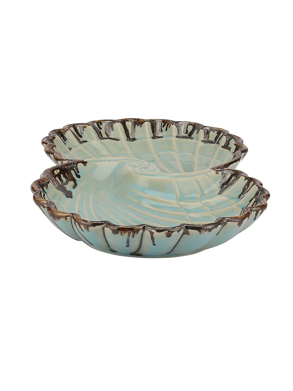 Turquoise Shell Patterned Fruit Platter