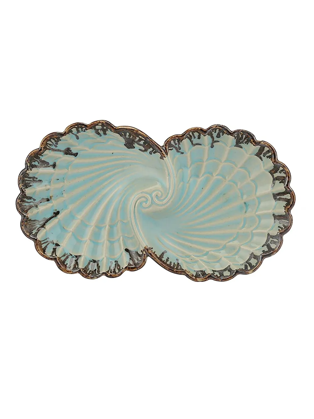 Turquoise Shell Patterned Fruit Platter