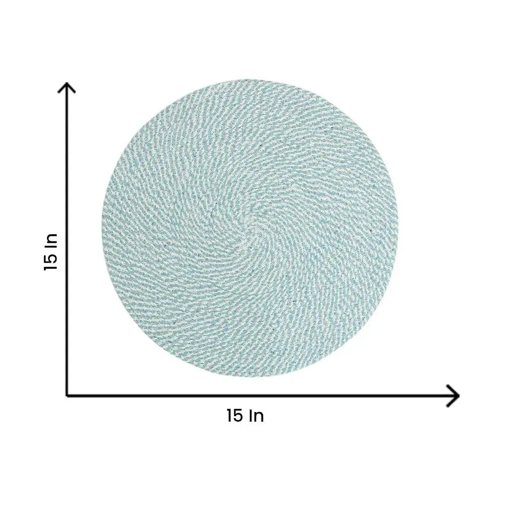 Turquoise Soft Cotton Round Placemat Set Of 2