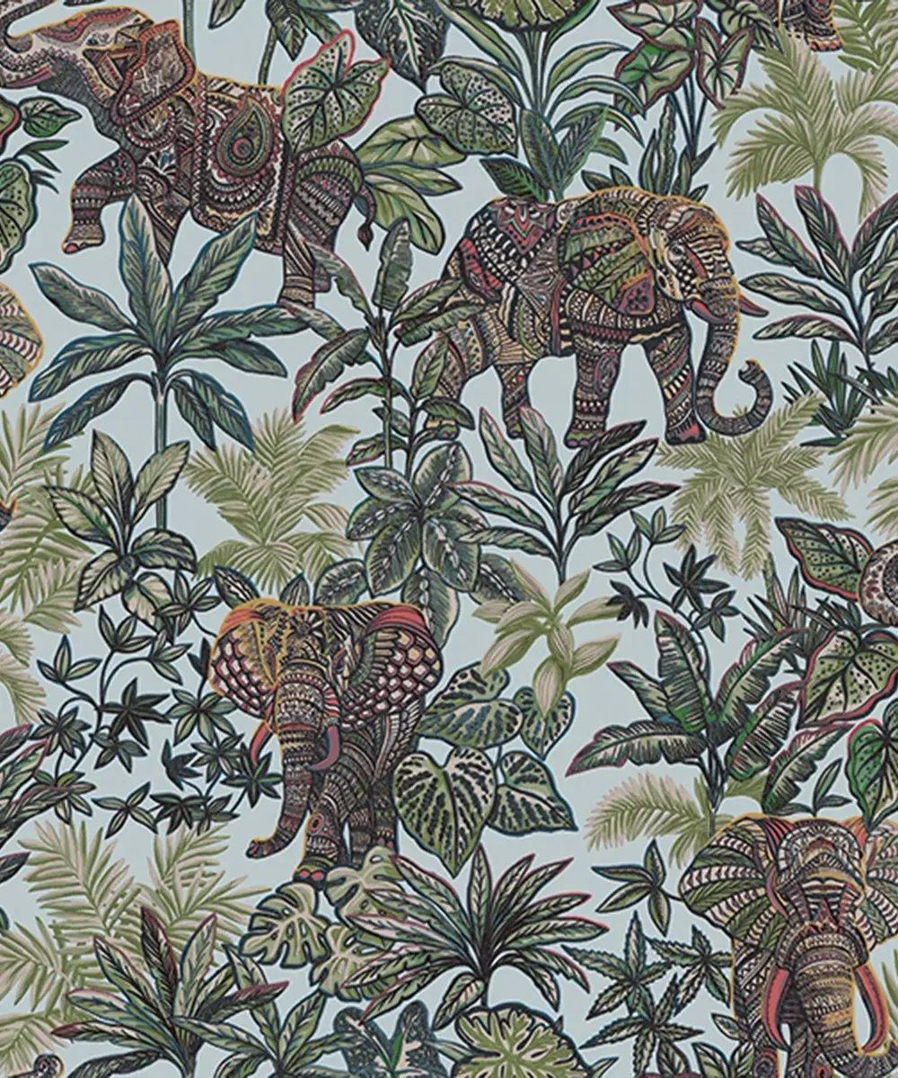 Tusker Trail Textured Premium Wallpaper- Paradise Collection green