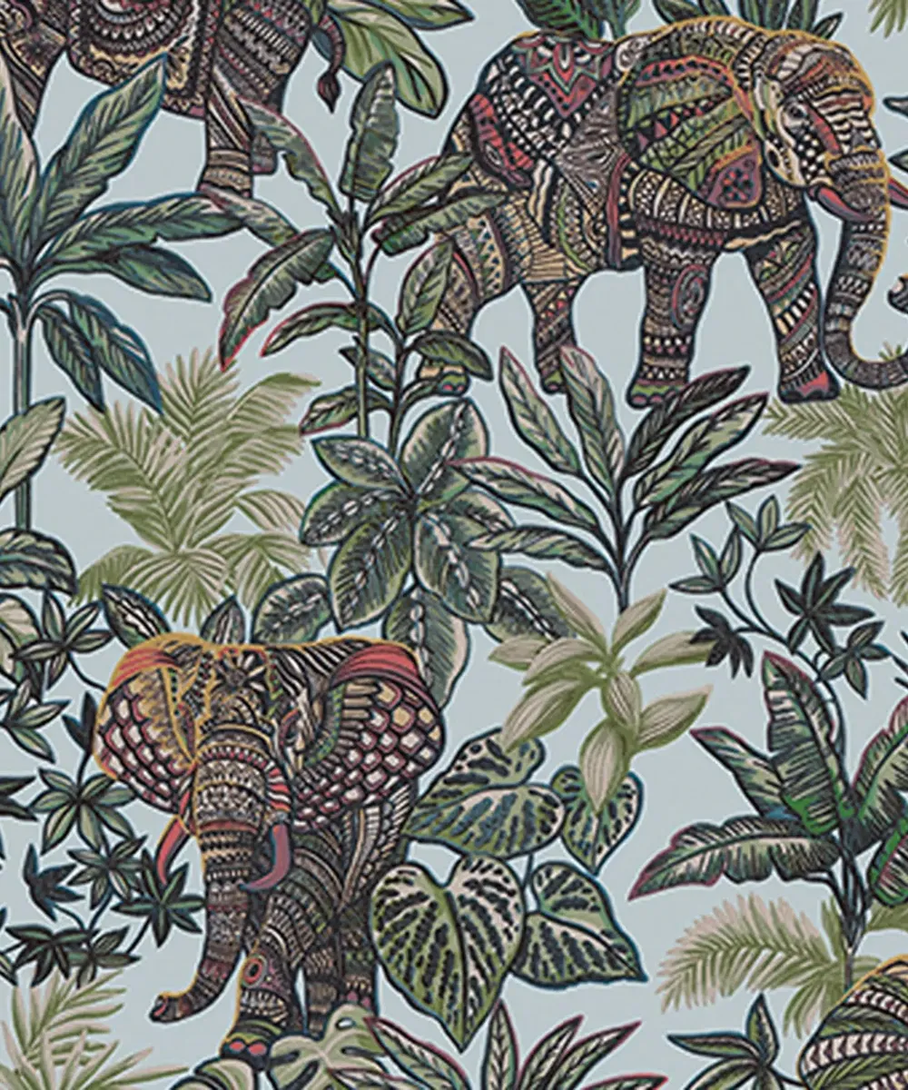 Tusker Trail Textured Premium Wallpaper- Paradise Collection green