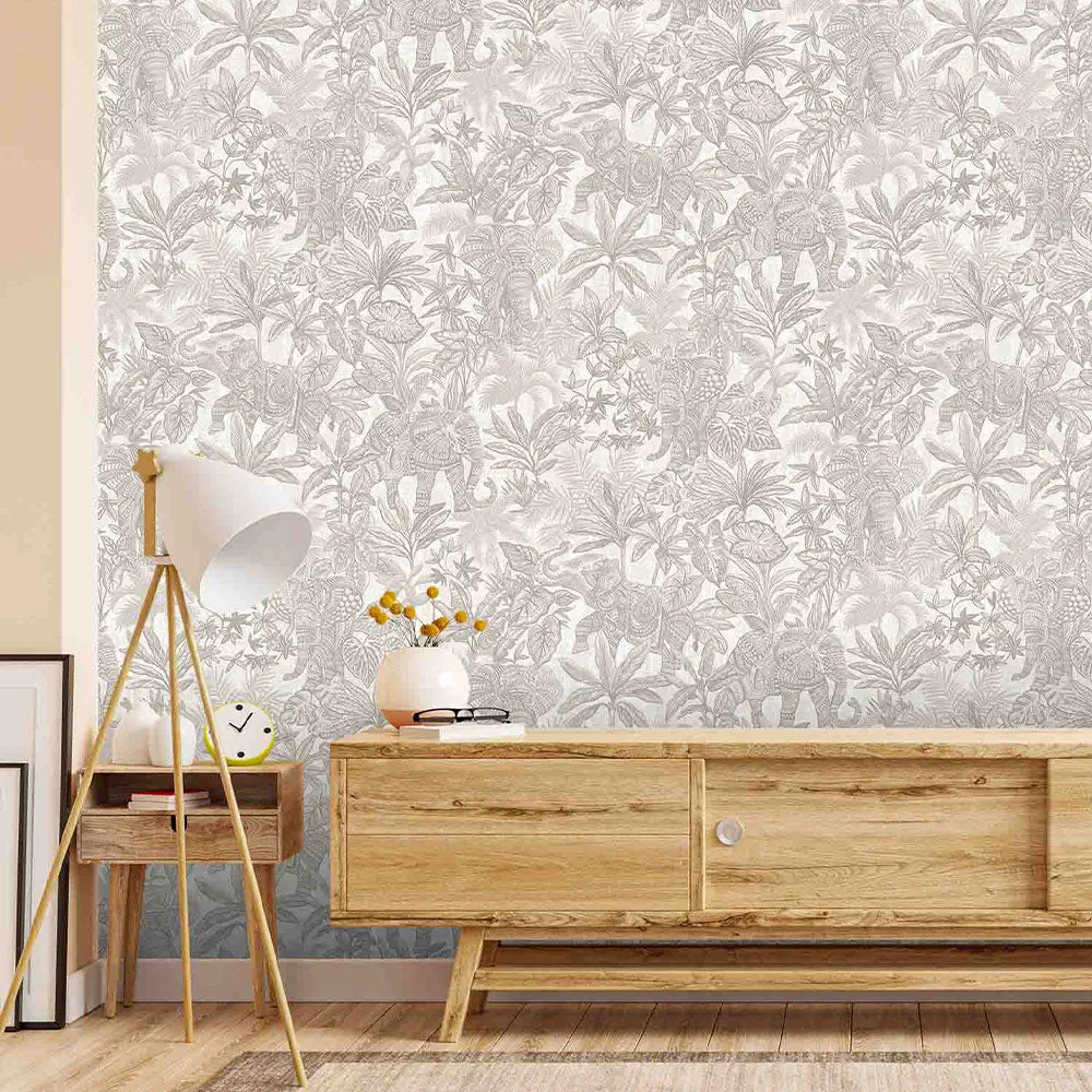 Tusker Trail Textured Premium Wallpaper- Paradise Collection green