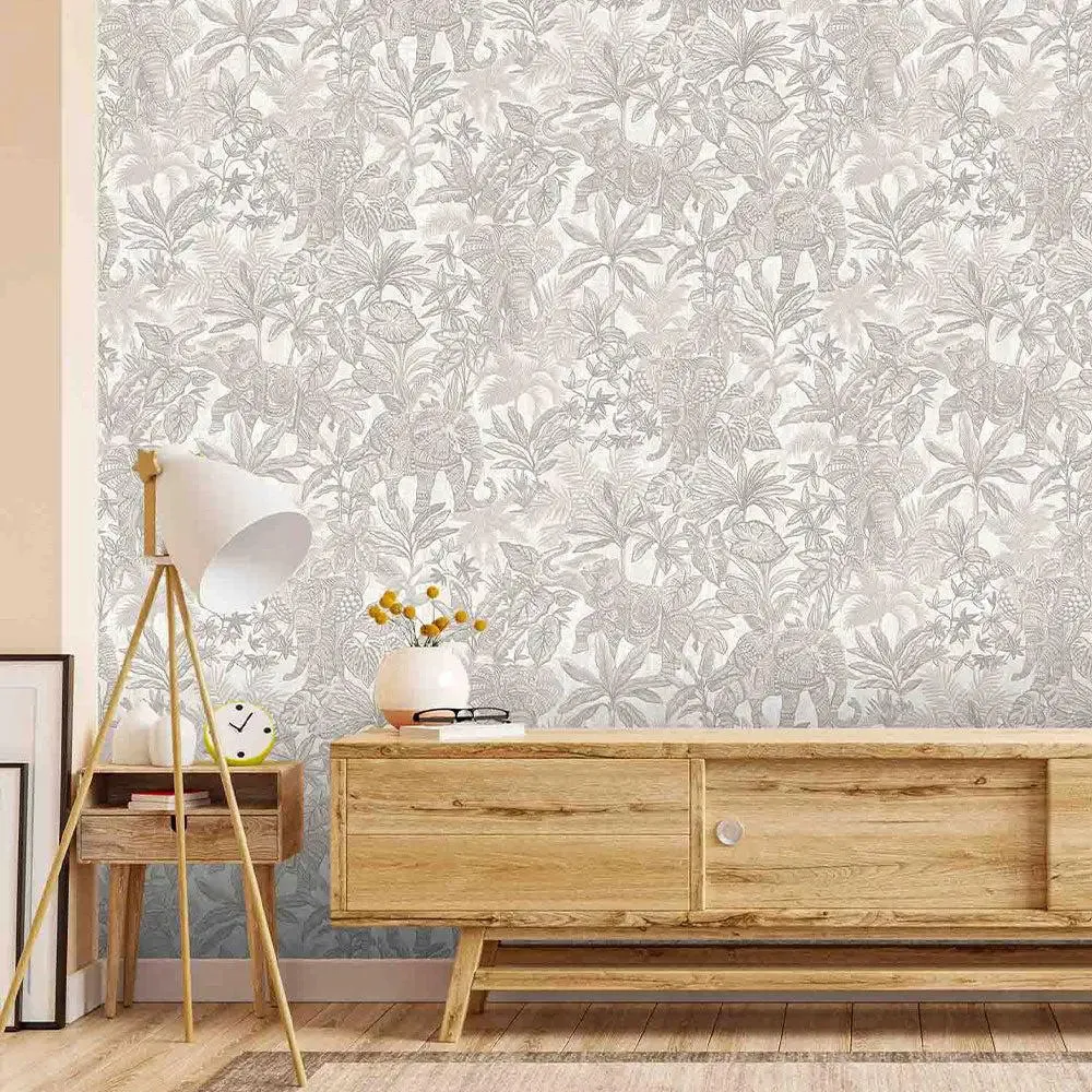 Tusker Trail Textured Premium Wallpaper- Paradise Collection green