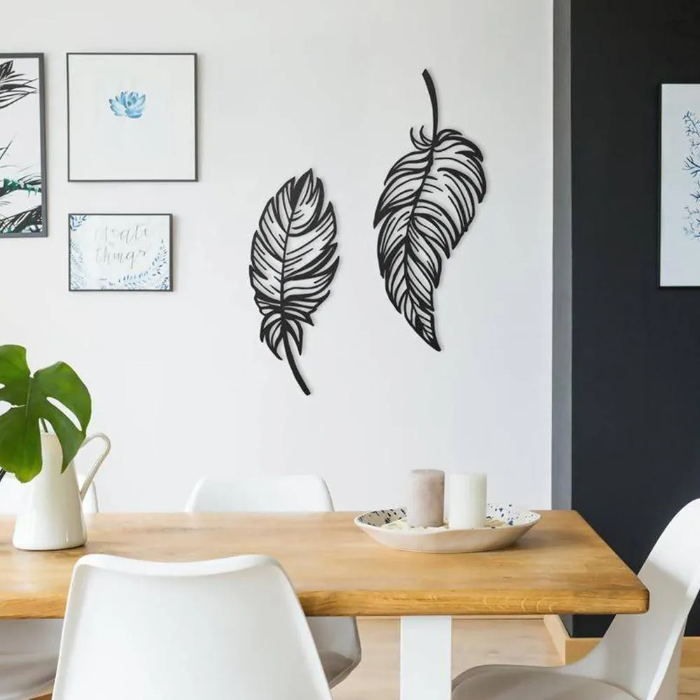 Twin Feather Metal Wall art Set Of 2