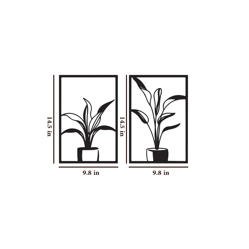 Twin Plants Metal Wall Decor