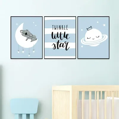 Twinkle Little Star Nursery Wall Art Set of 3