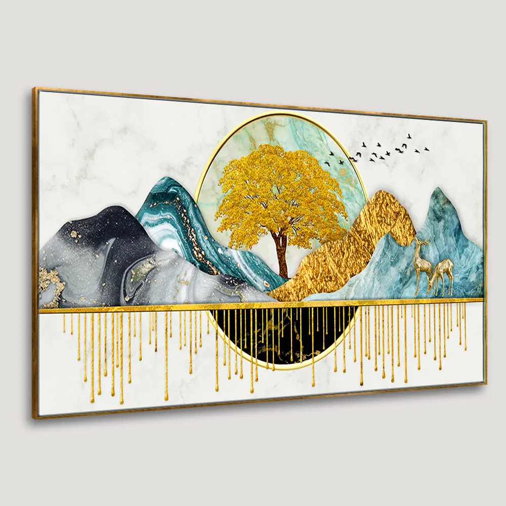 Two Sides Of Mother Earth Canvas Wall Painting With Frame