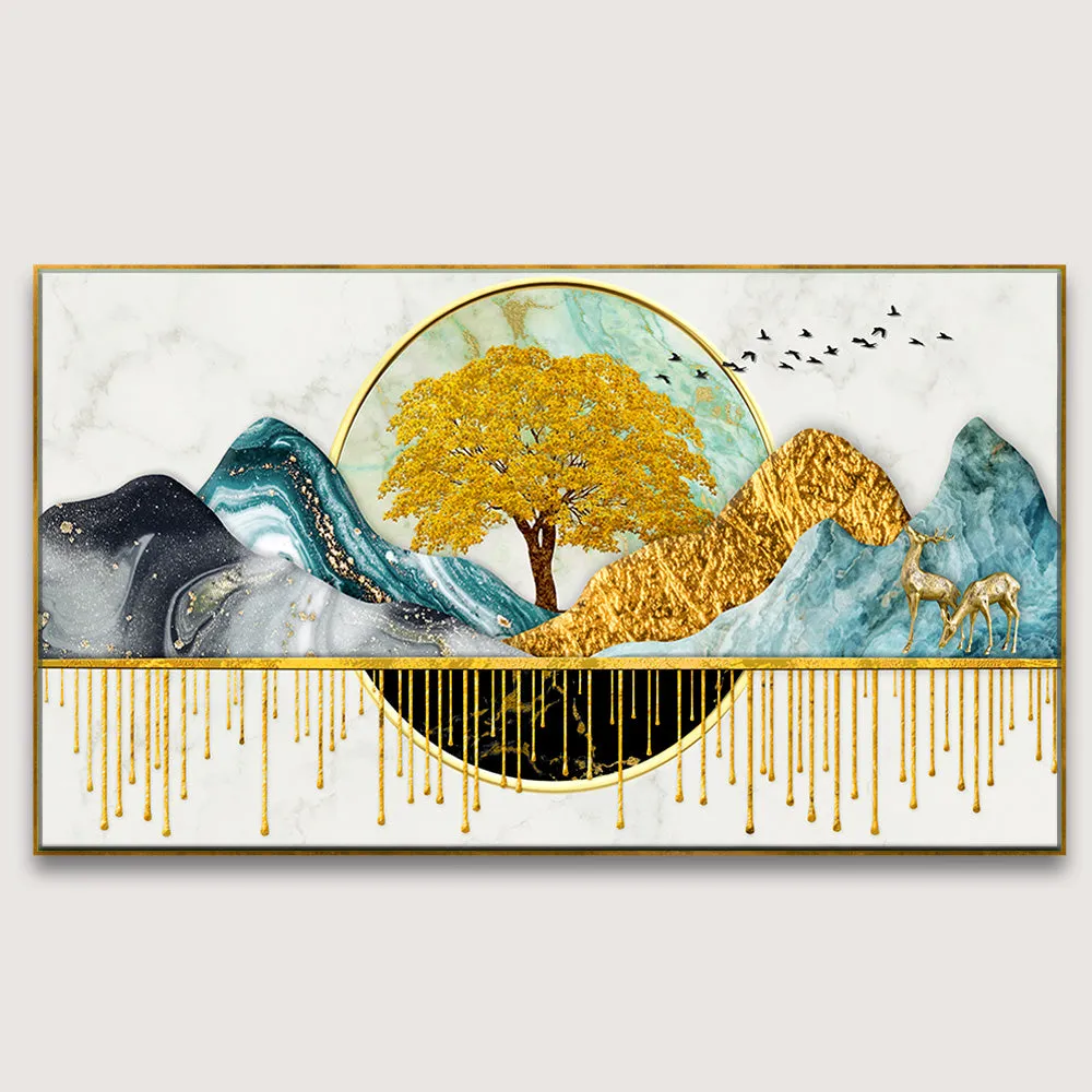 Two Sides Of Mother Earth Canvas Wall Painting With Frame