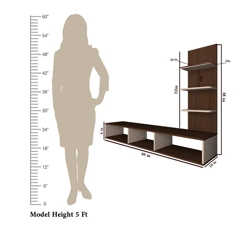 Two Tonal Walnut Modern Classic TV Unit