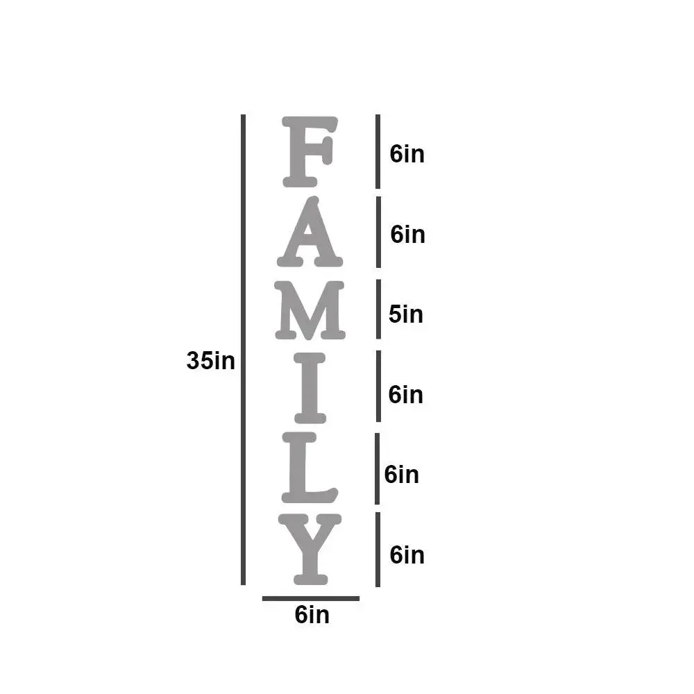 Typographic FAMILY Self Adhesive Mirror Sticker