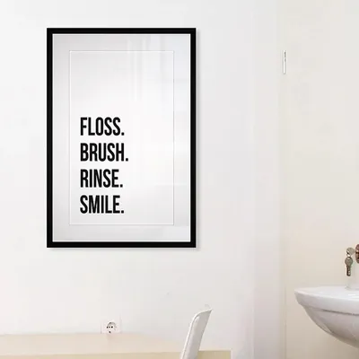 Typographic Framed Wall Art Piece for Dentist's Office