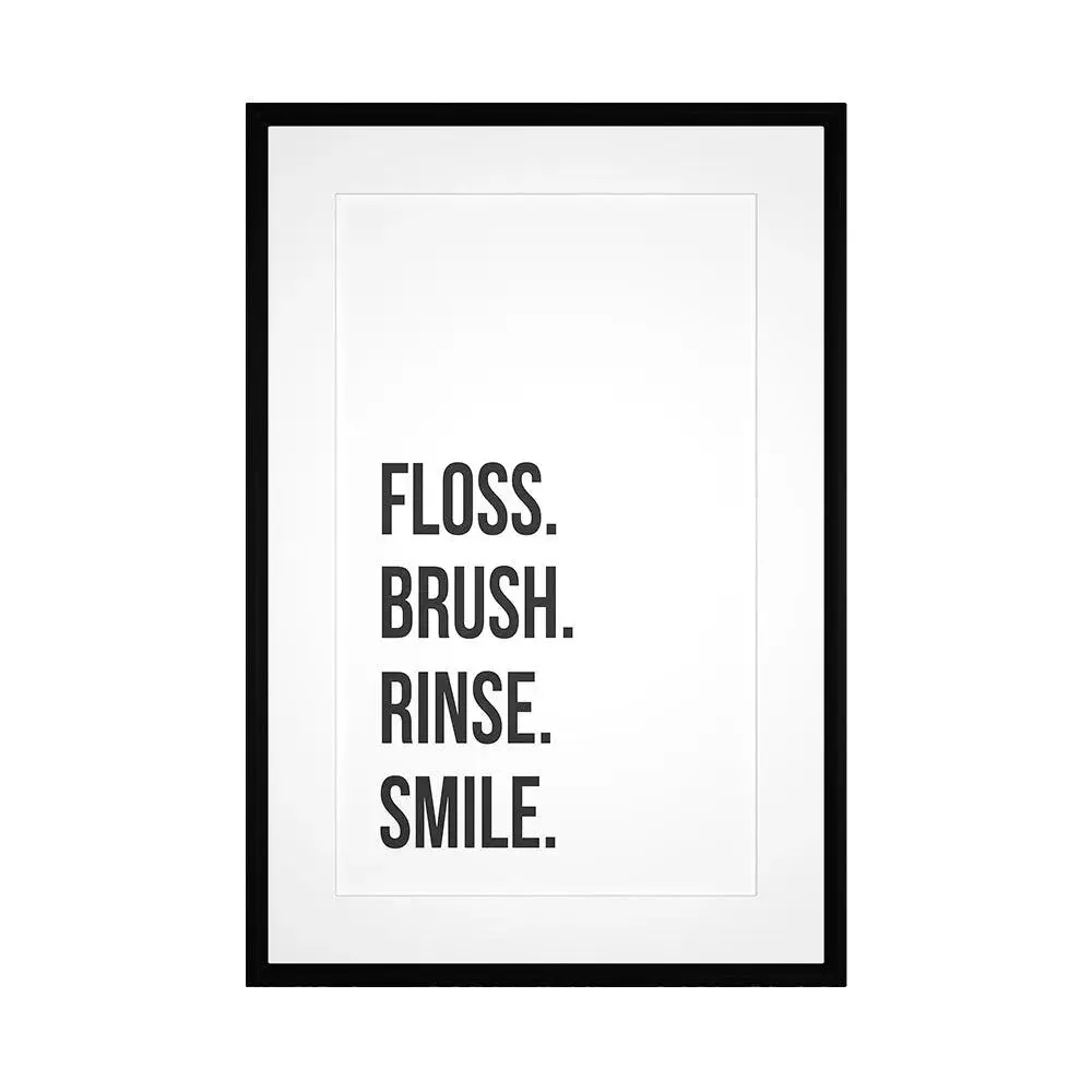 Typographic Framed Wall Art Piece for Dentist's Office