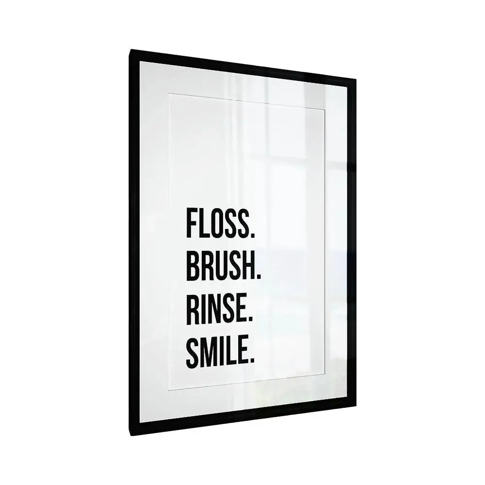 Typographic Framed Wall Art Piece for Dentist's Office