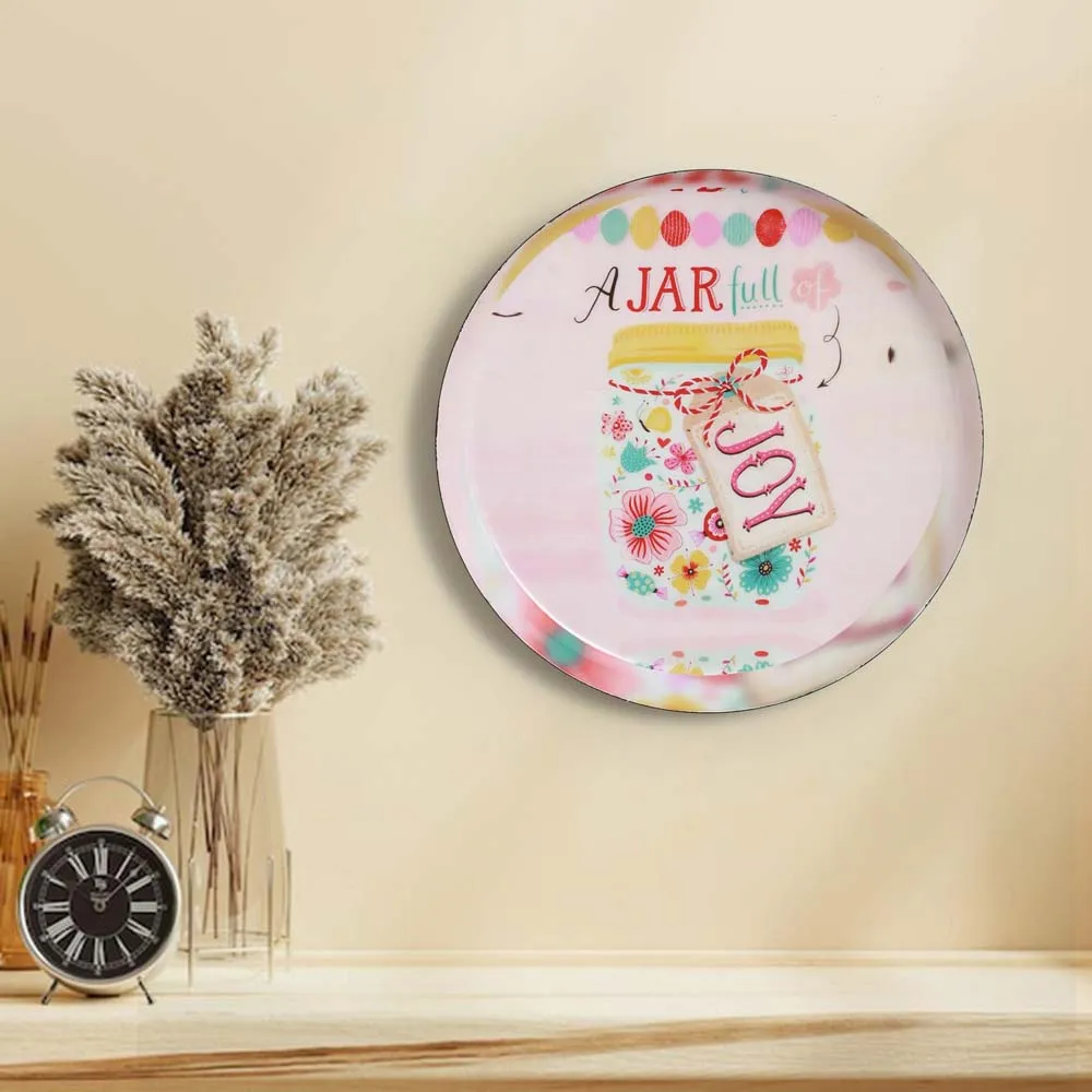 Typographic 'Joyful' Premium Decorative Metal Wall Plate (10 Inches)