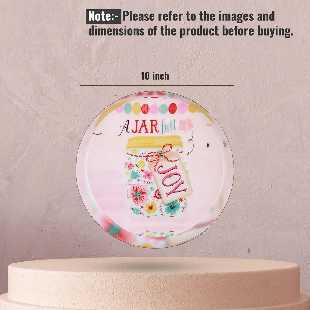 Typographic 'Joyful' Premium Decorative Metal Wall Plate (10 Inches)